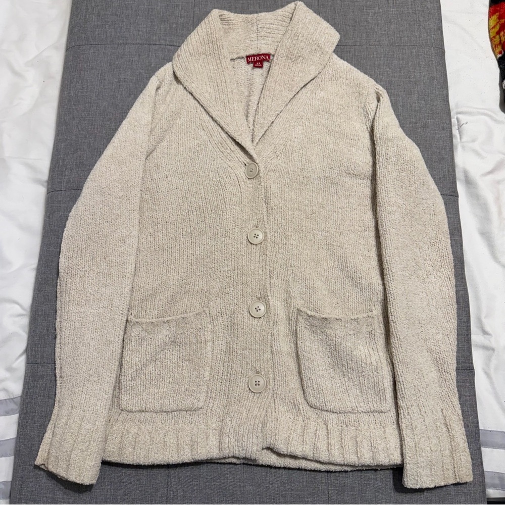 Merona Cream Chenille Textured Cardigan